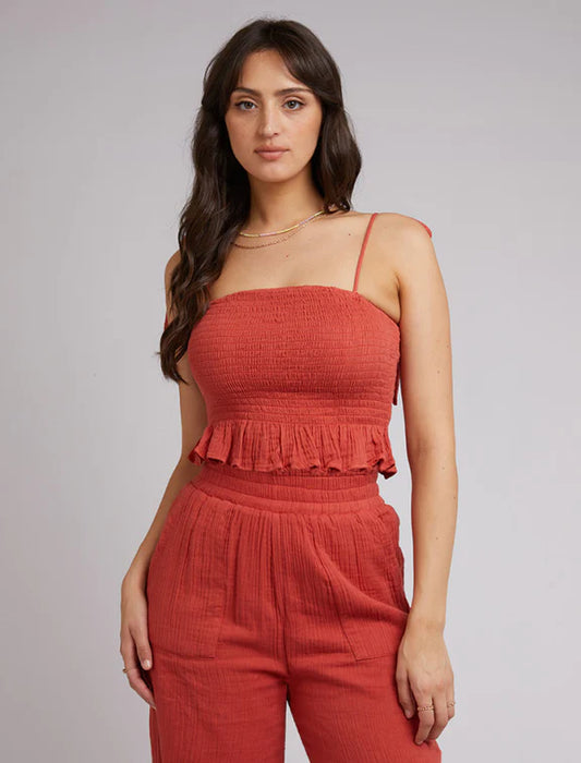 ALL ABOUT EVE ROWIE TOP RUST