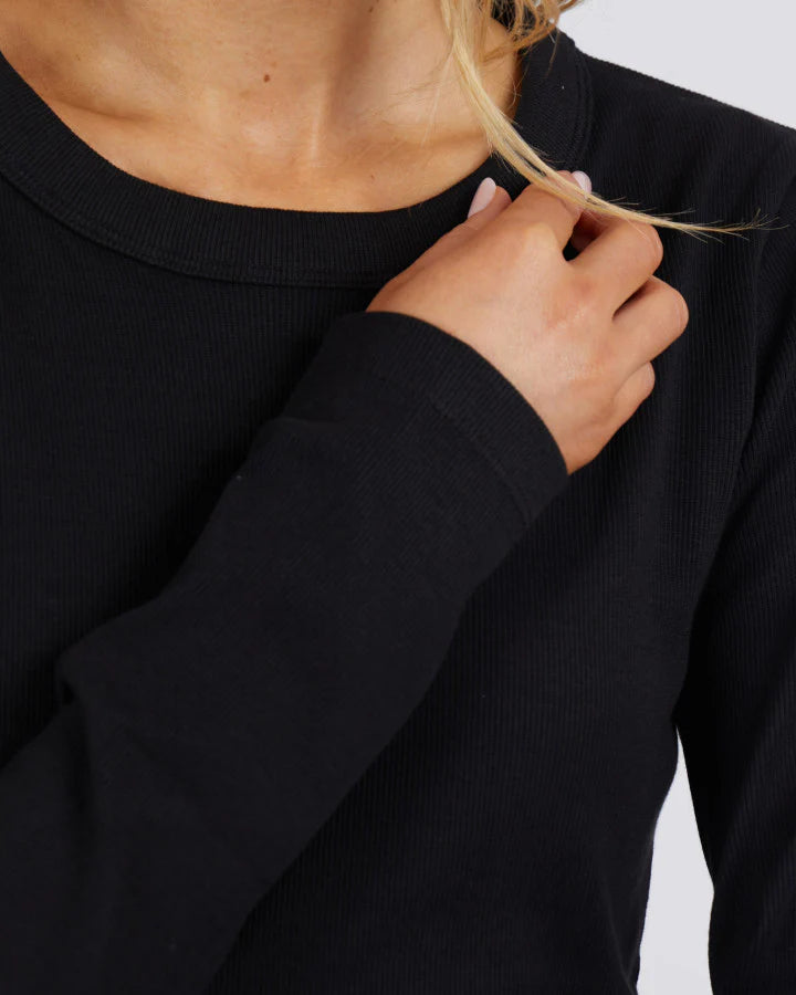 FOXWOOD SCOOP L/S RIB BLACK