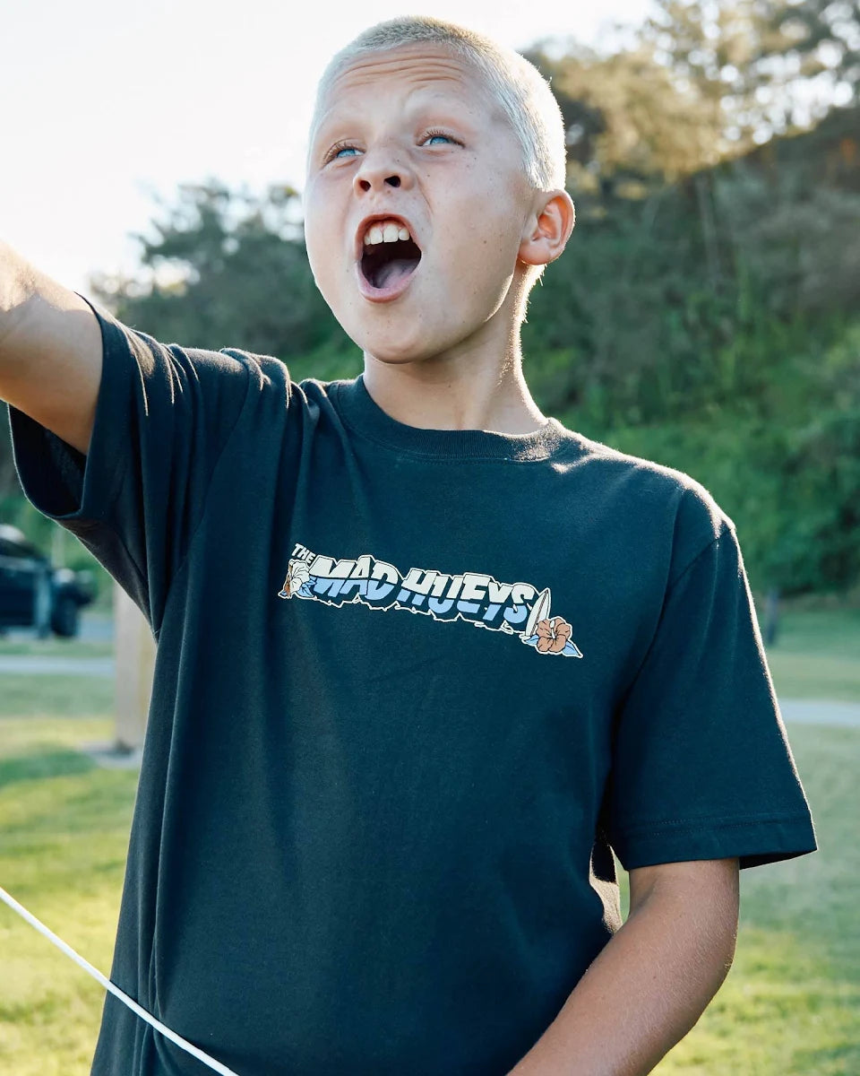 The Mad Hueys Surfing Hueys Youth Short Sleeve Tee | Vintage Black