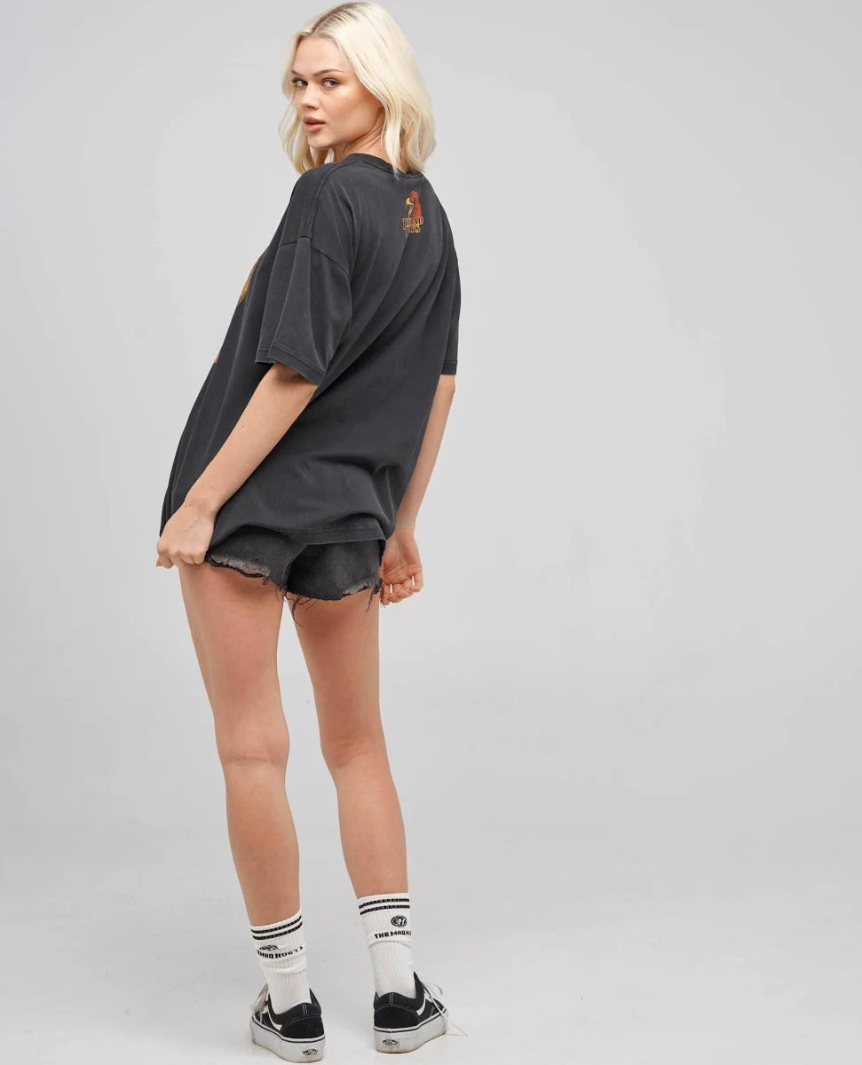 The Mad Hueys Bad To The Bone Womens Oversized Tee | Washed Black