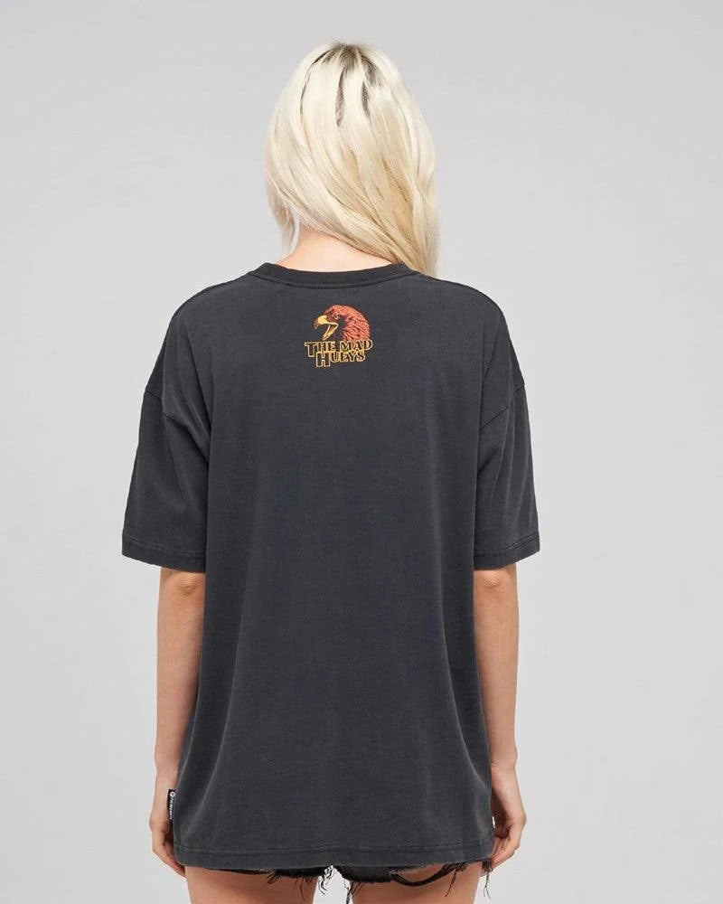 The Mad Hueys Bad To The Bone Womens Oversized Tee | Washed Black