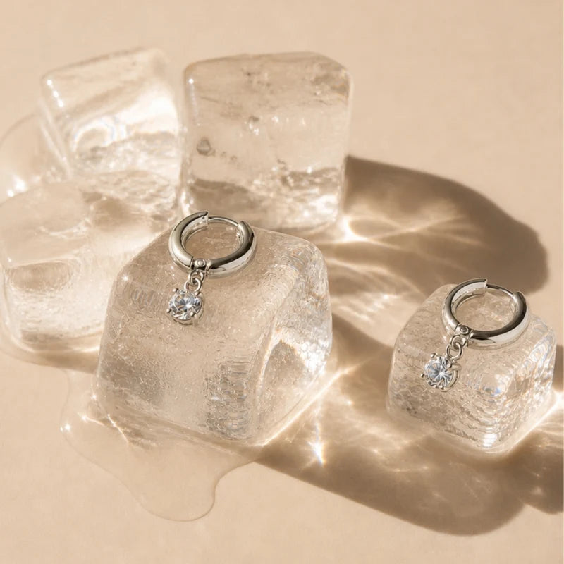 Atolea Sparkle Drop Earrings | Silver