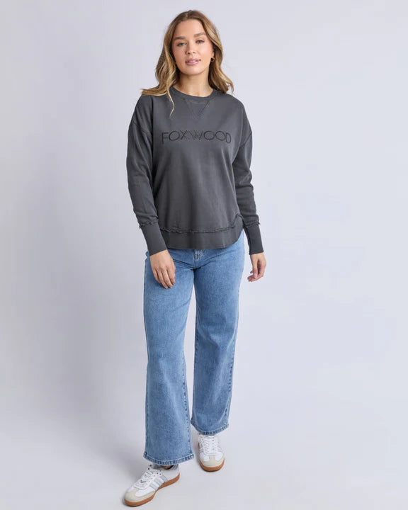 Foxwood Simplified Crew | Dark Charcoal