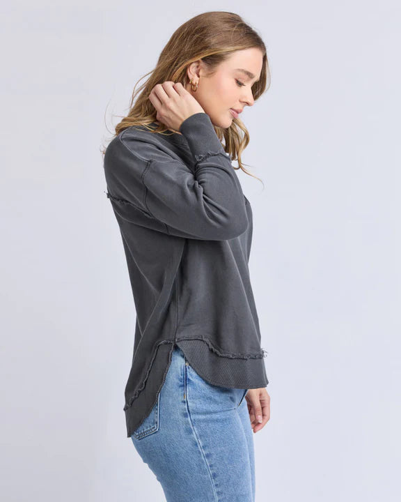 Foxwood Simplified Crew | Dark Charcoal