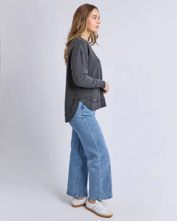Foxwood Simplified Crew | Dark Charcoal