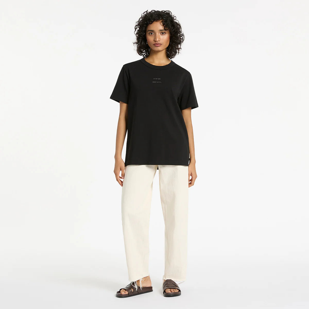 Status Anxiety Feels Right Logo  Tee | Soft Black