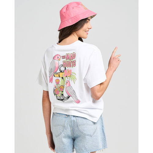 THE MAD HUEYS GALAH ANCHOR SS TEE WHITE