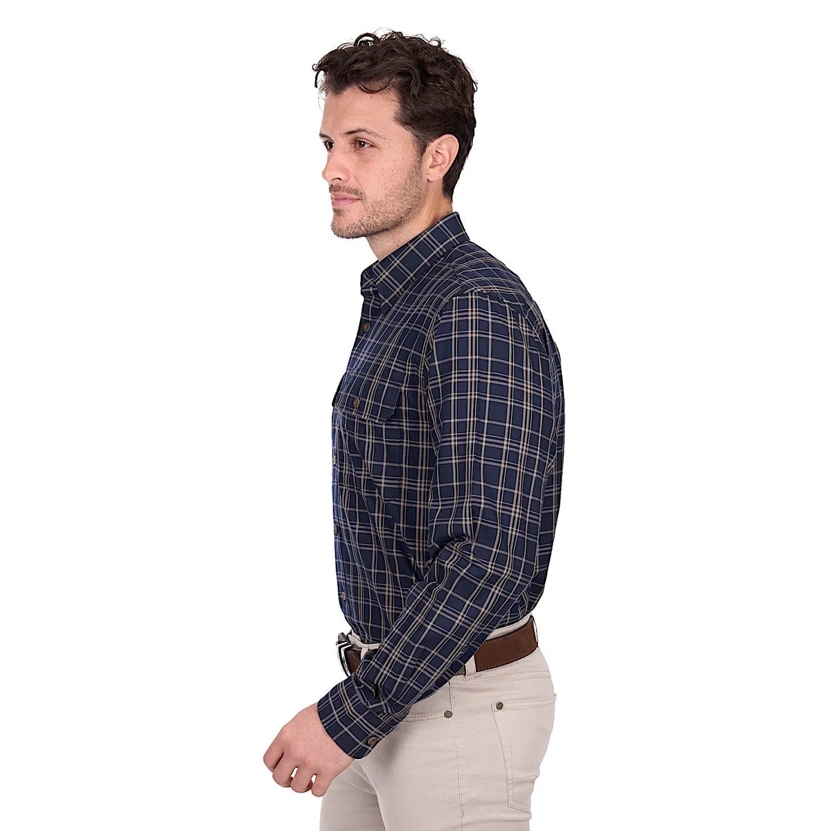 Thomas Cook Adam 2 Pocket Long Sleeve Shirt | Navy/Tan
