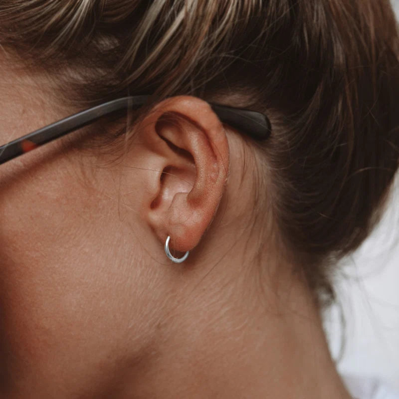 Atolea Tiny Huggie Hoops | Silver