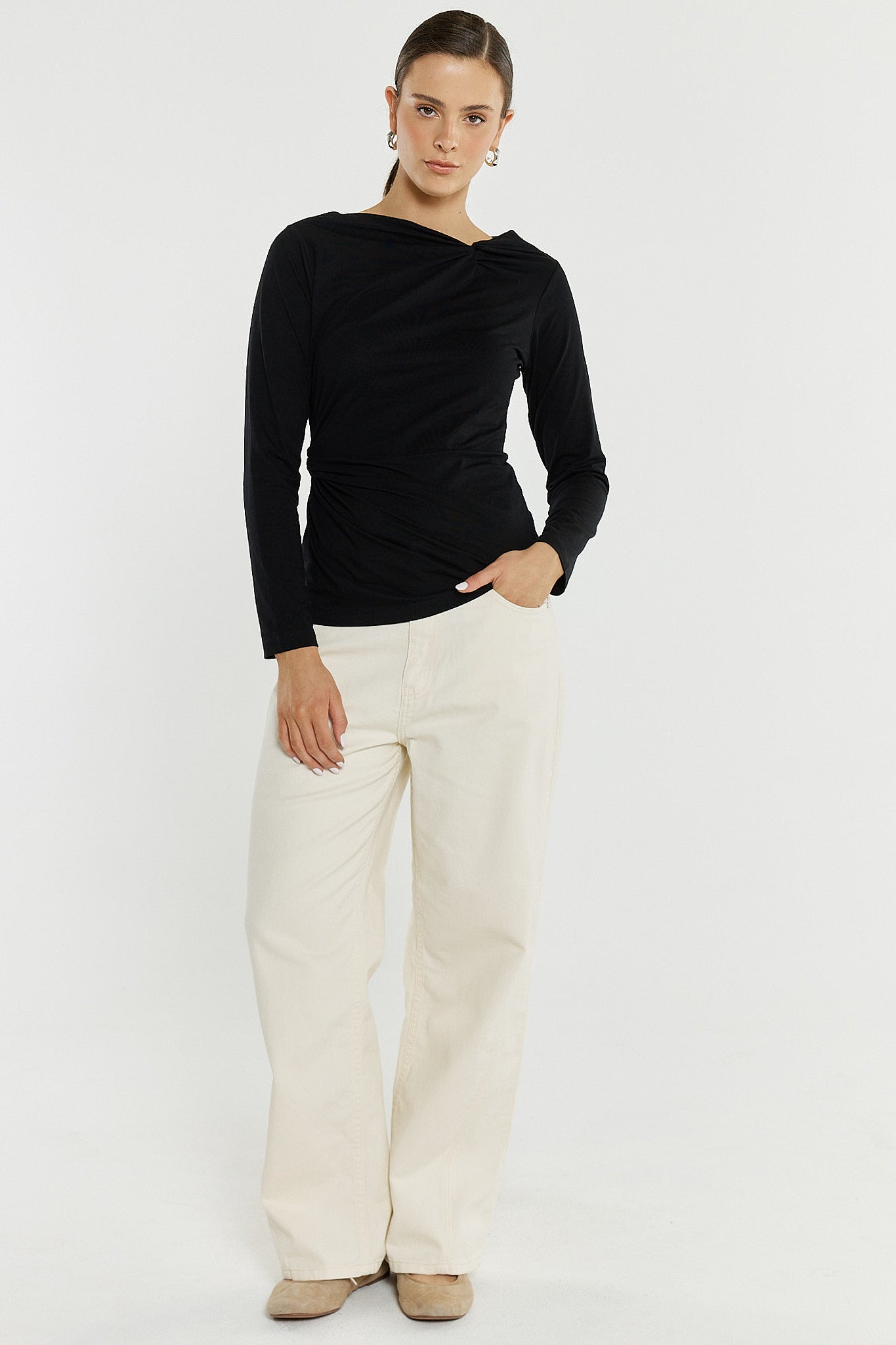 Sass Sophia Twisted Top | Black
