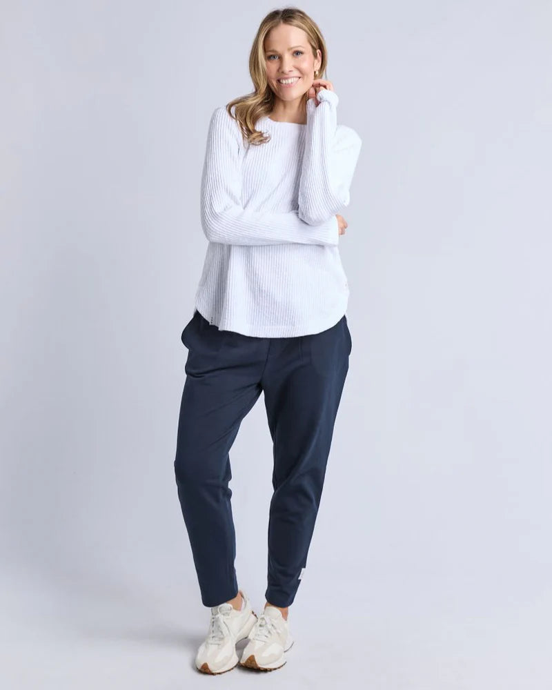 Elm Veronica Rib Long Sleeve Tee | White