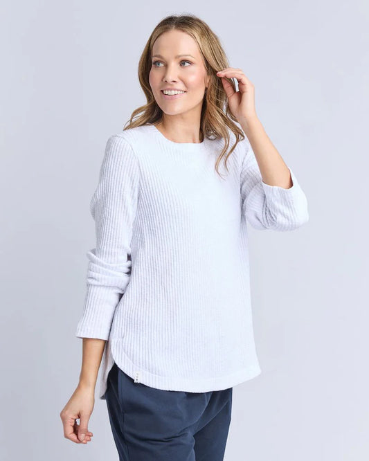Elm Veronica Rib Long Sleeve Tee | White