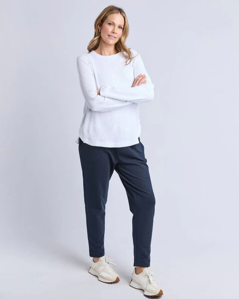 Elm Veronica Rib Long Sleeve Tee | White