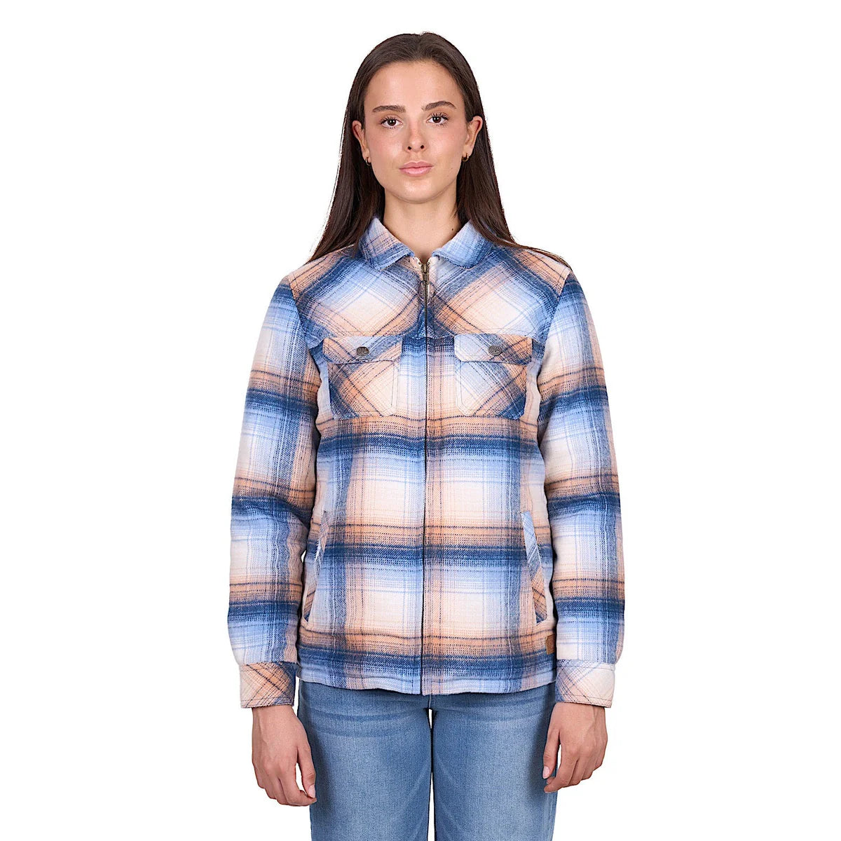 Wrangler Darla Shirt Jacket | Blue/Clay