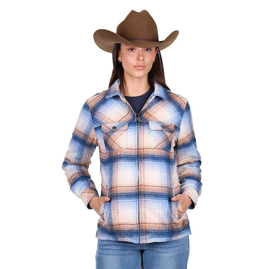 Wrangler Darla Shirt Jacket | Blue/Clay