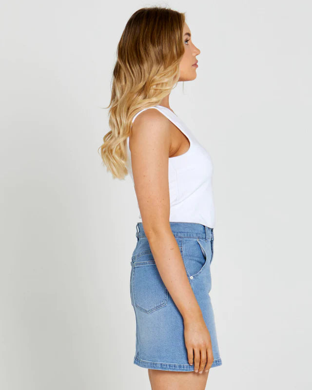 SASS BEC ONE SHOULDER TOP WHITE