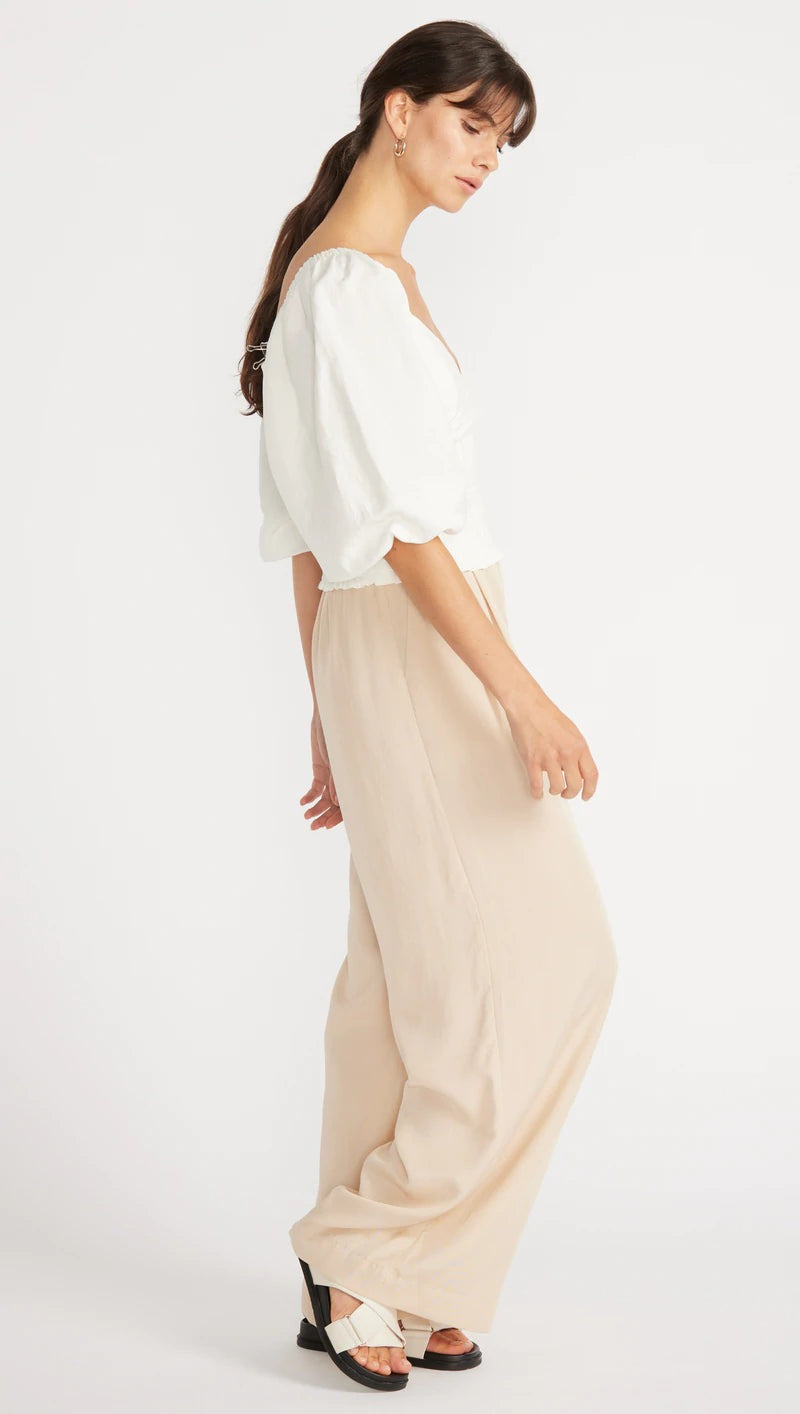 STAPLE THE LABEL ADIE SHIRRED BLOUSE OFF WHITE