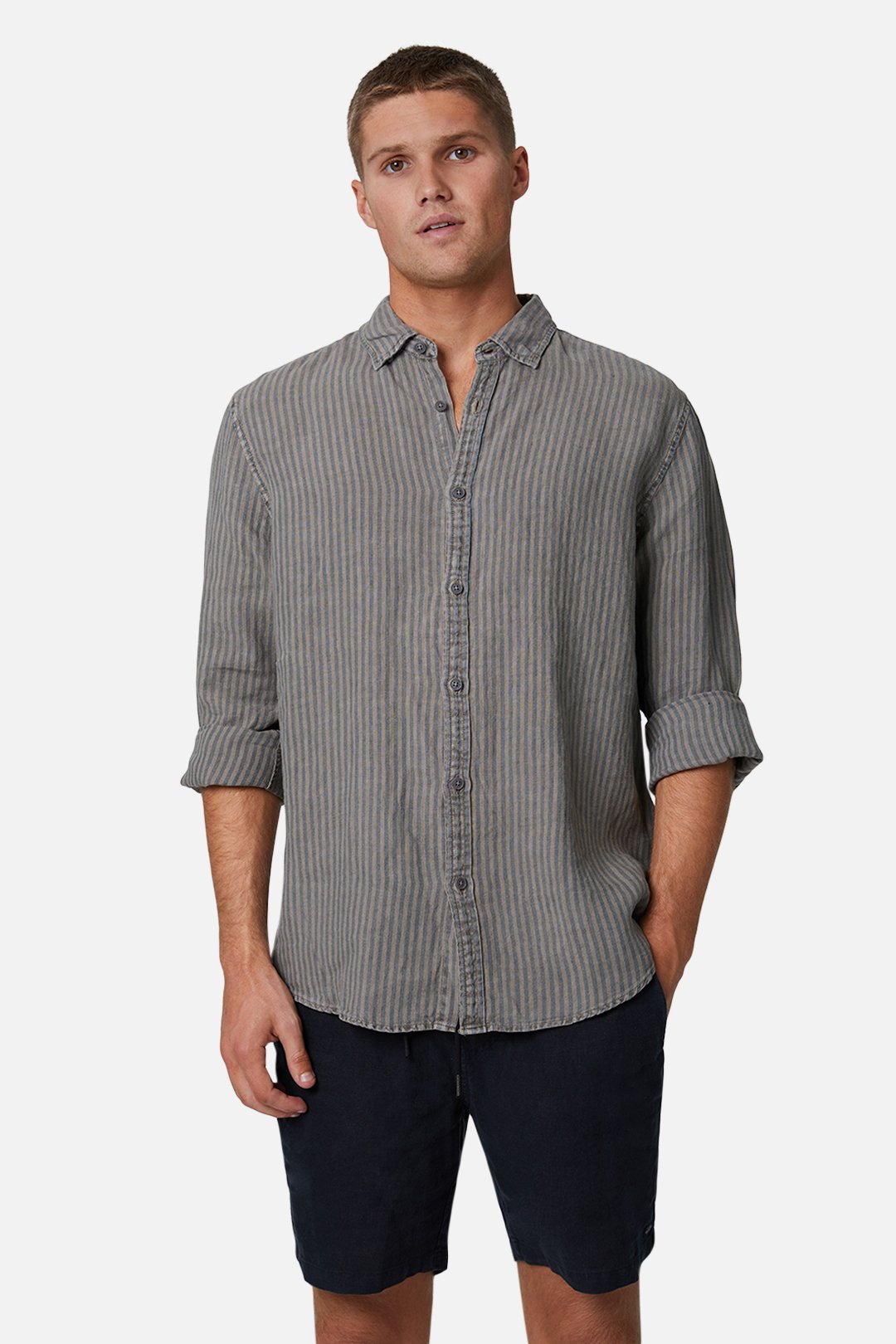 INDUSTRIE THE CILENTO L/S SHIRT DARK FOREST