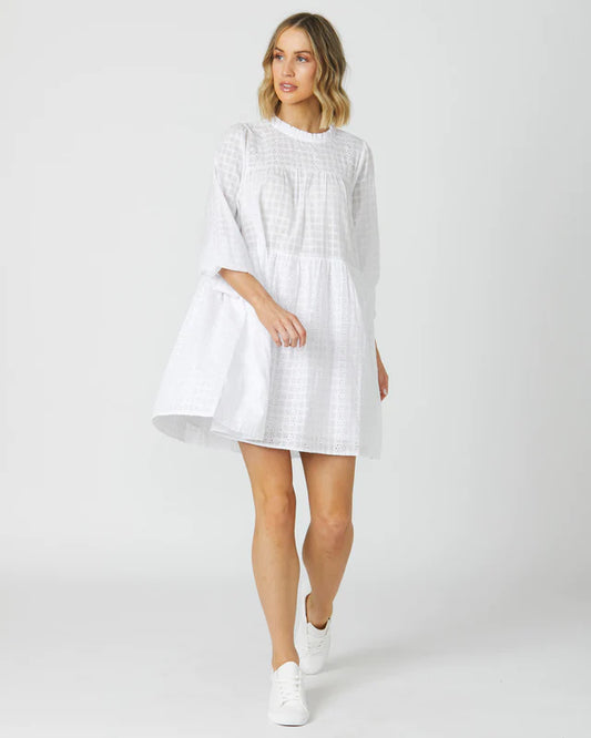 SASS WHITNEY DRESS WHITE