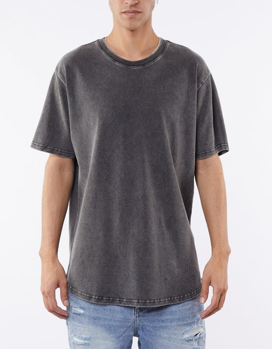 SILENT THEORY ACID PIQUE TEE WASHED BLACK