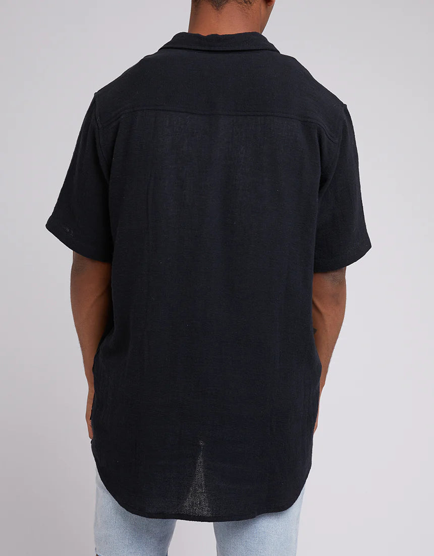 SILENT THEORY HEMP SHORT SLEEVE SHIRT BLACK
