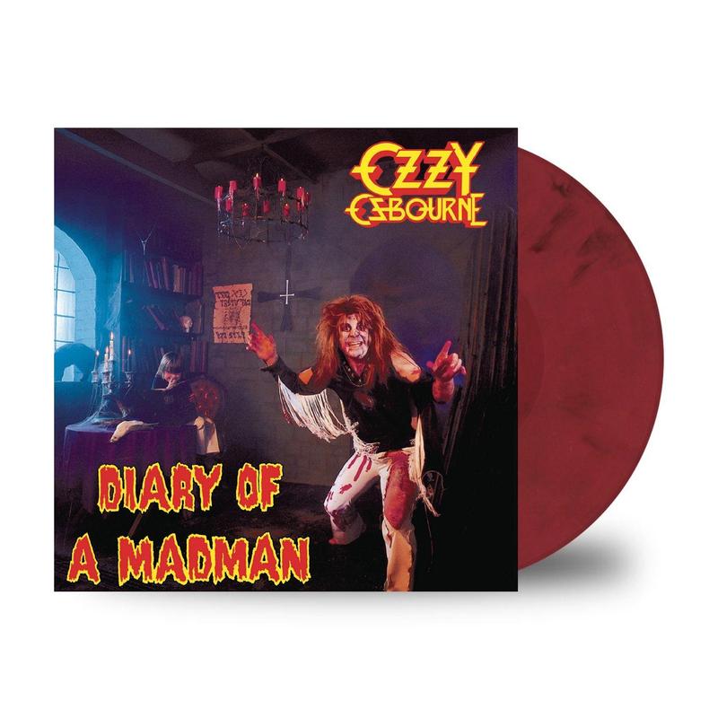 OZZY OSBOURNE DIARY OF A MADMAN RED & BLACK SWIRL LP
