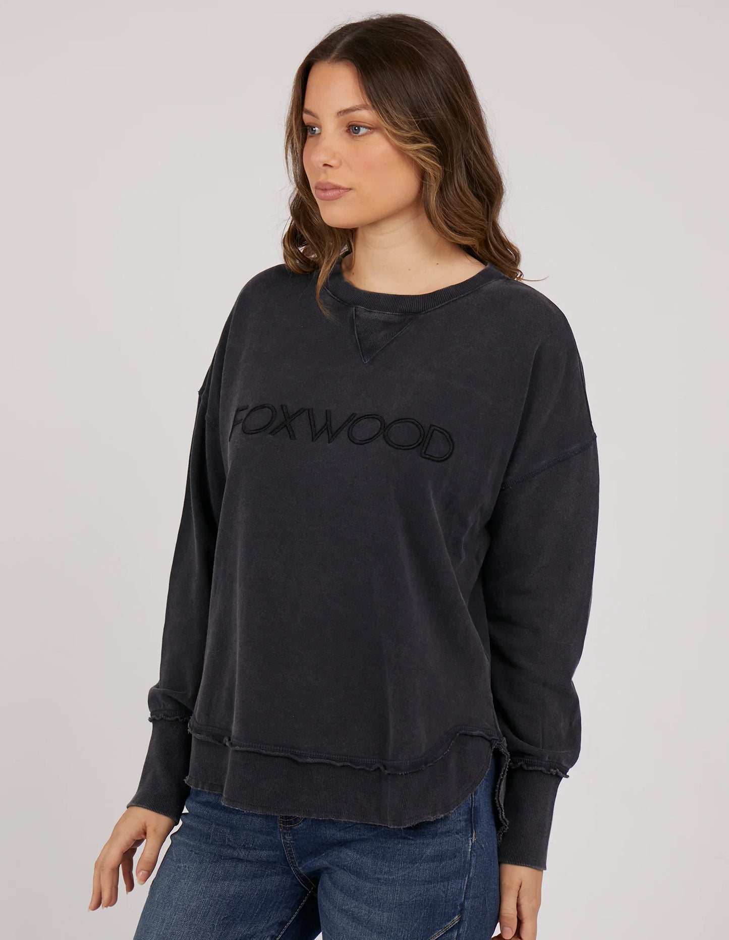 FOXWOOD WASHED SIMPLIFIED CREW NAVY
