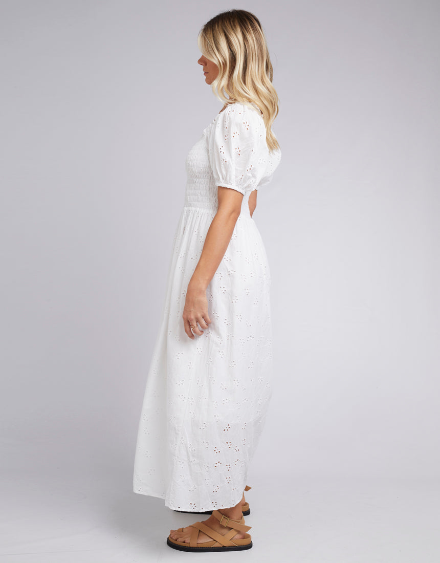 All white outlet midi dress