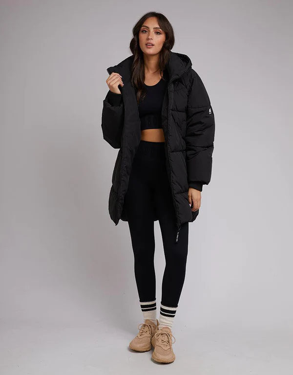 ALL ABOUT EVE REMI LUXE MIDI PUFFER BLACK