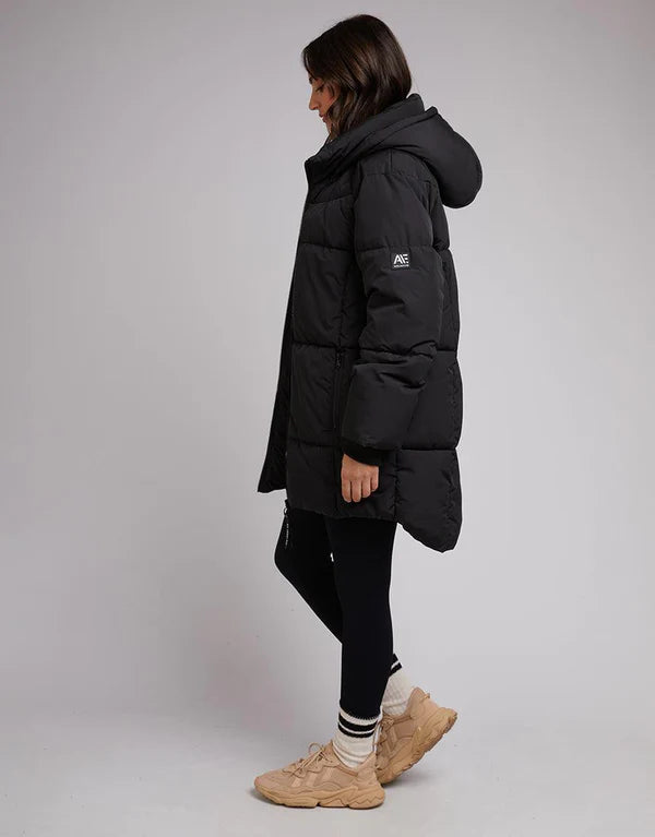 ALL ABOUT EVE REMI LUXE MIDI PUFFER BLACK