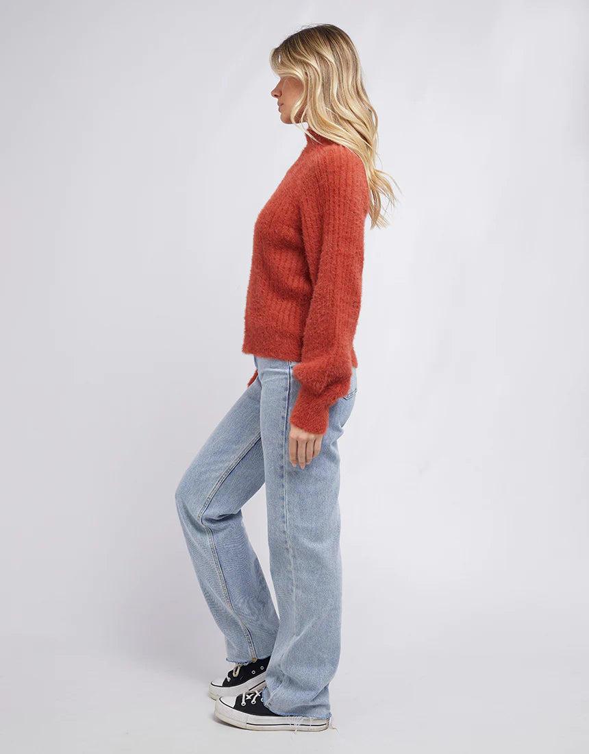 ALL ABOUT EVE MISSY OVERSIZED KNIT RUST