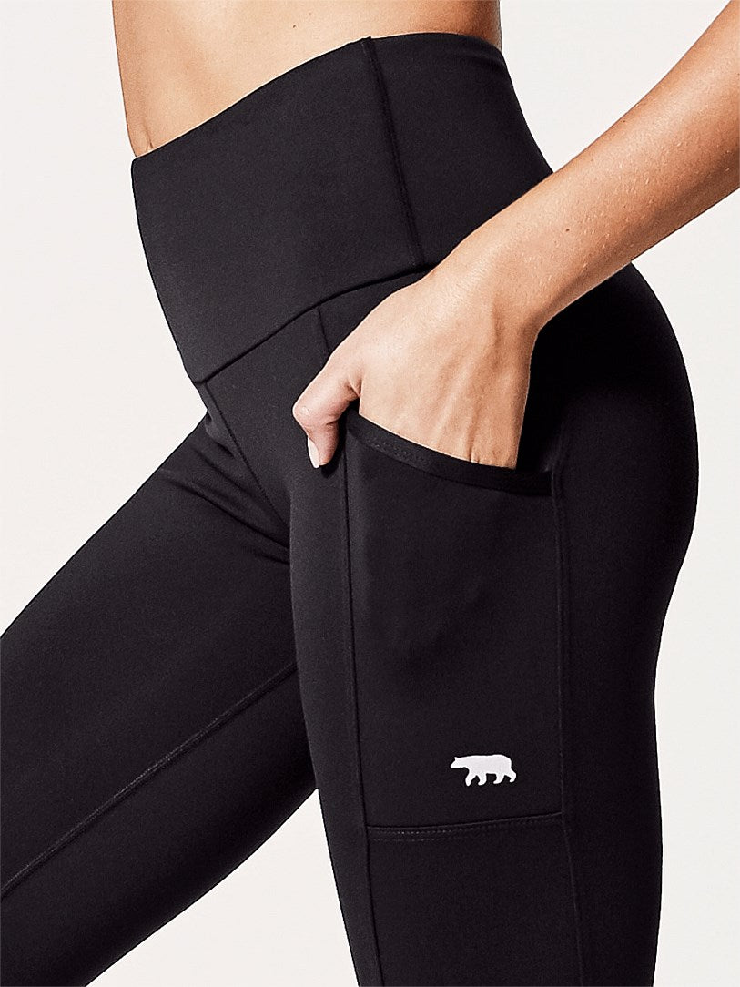 RUNNING BARE POWER MOVES POCKET 7/8 LEGGINGS BLACK 24"