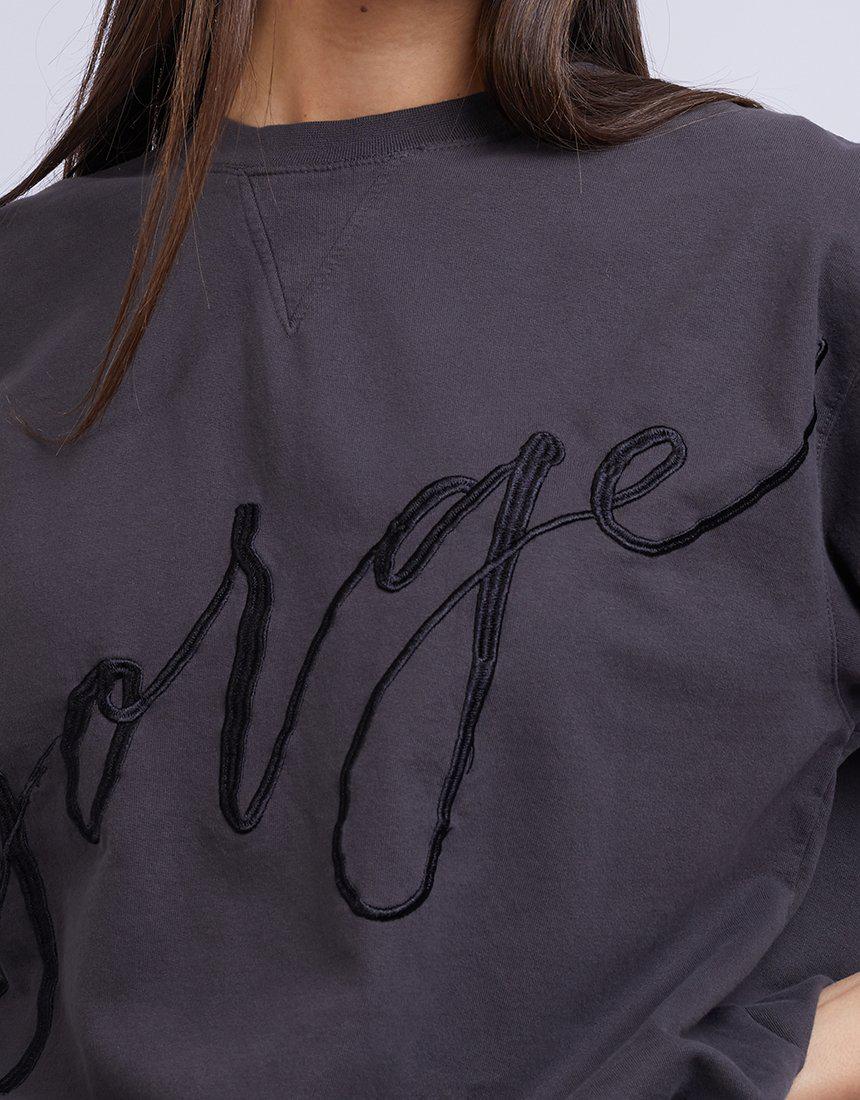 JORGE EMBROIDERY FLEECE WASHED BLACK