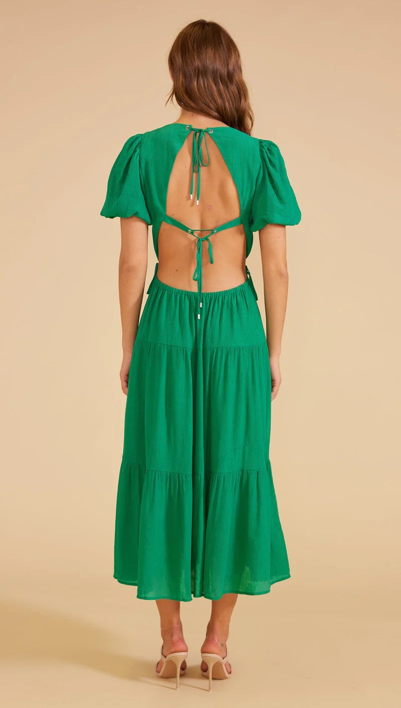 MINK PINK ELEANOR MIDI DRESS GREEN