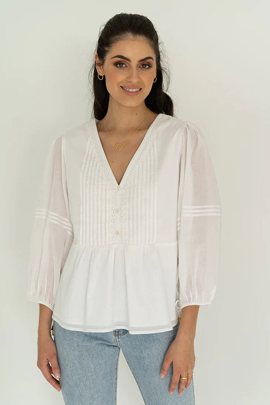 HUMIDITY PRIMROSE BLOUSE WHITE