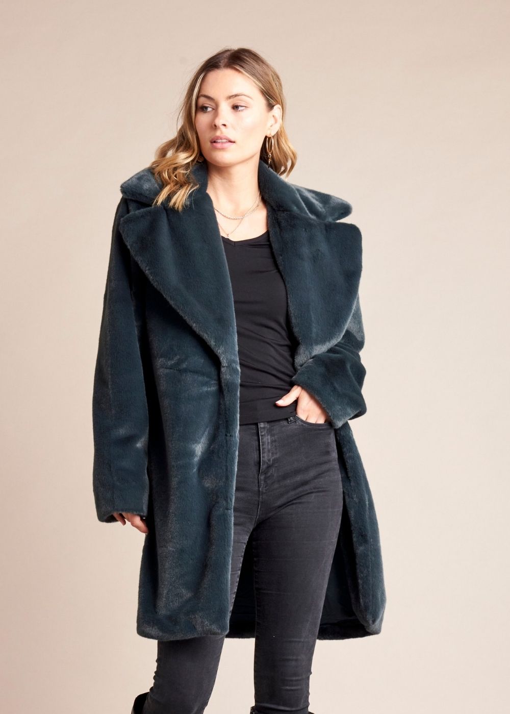 GYSETTE ELLIOT FUR JACKET EVERGREEN