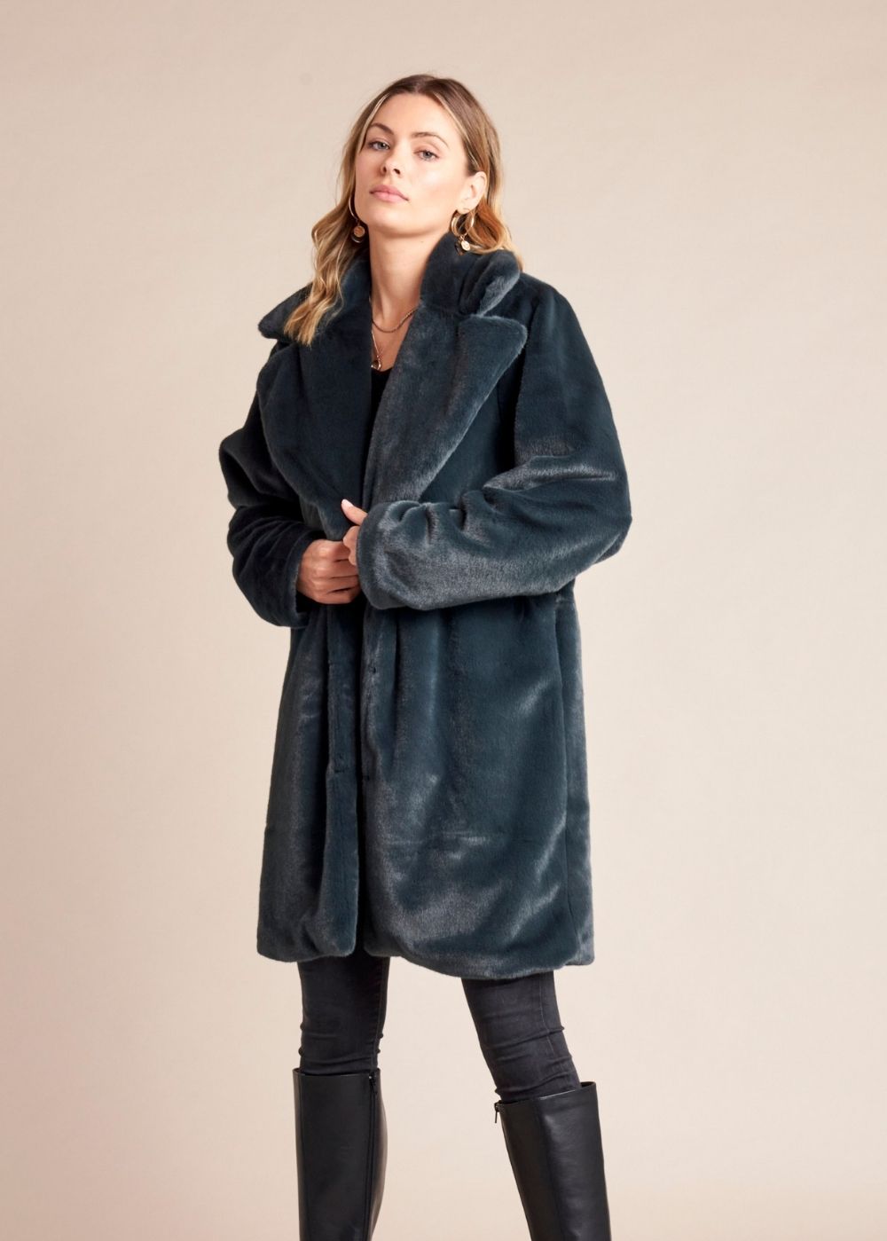 GYSETTE ELLIOT FUR JACKET EVERGREEN