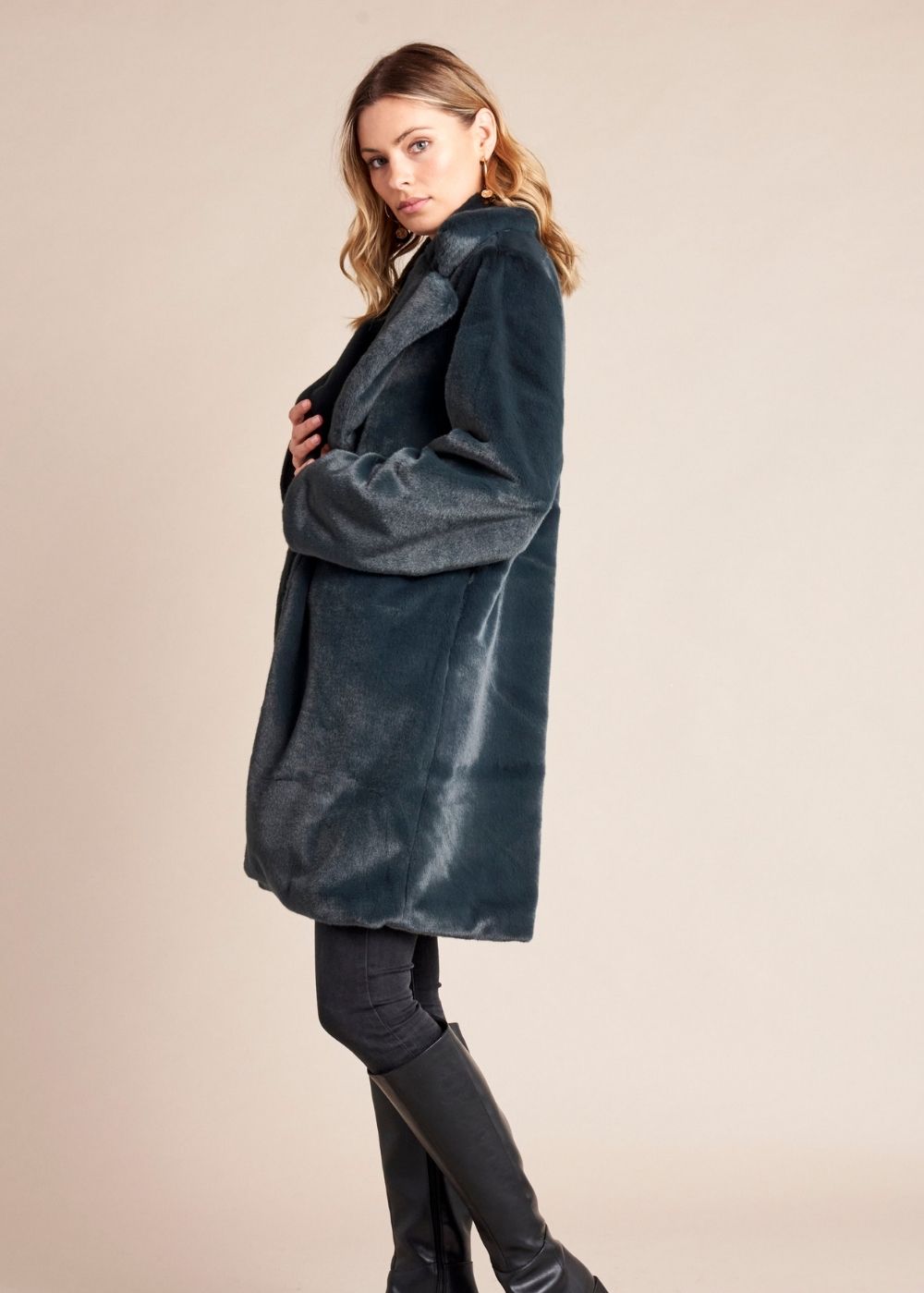 GYSETTE ELLIOT FUR JACKET EVERGREEN