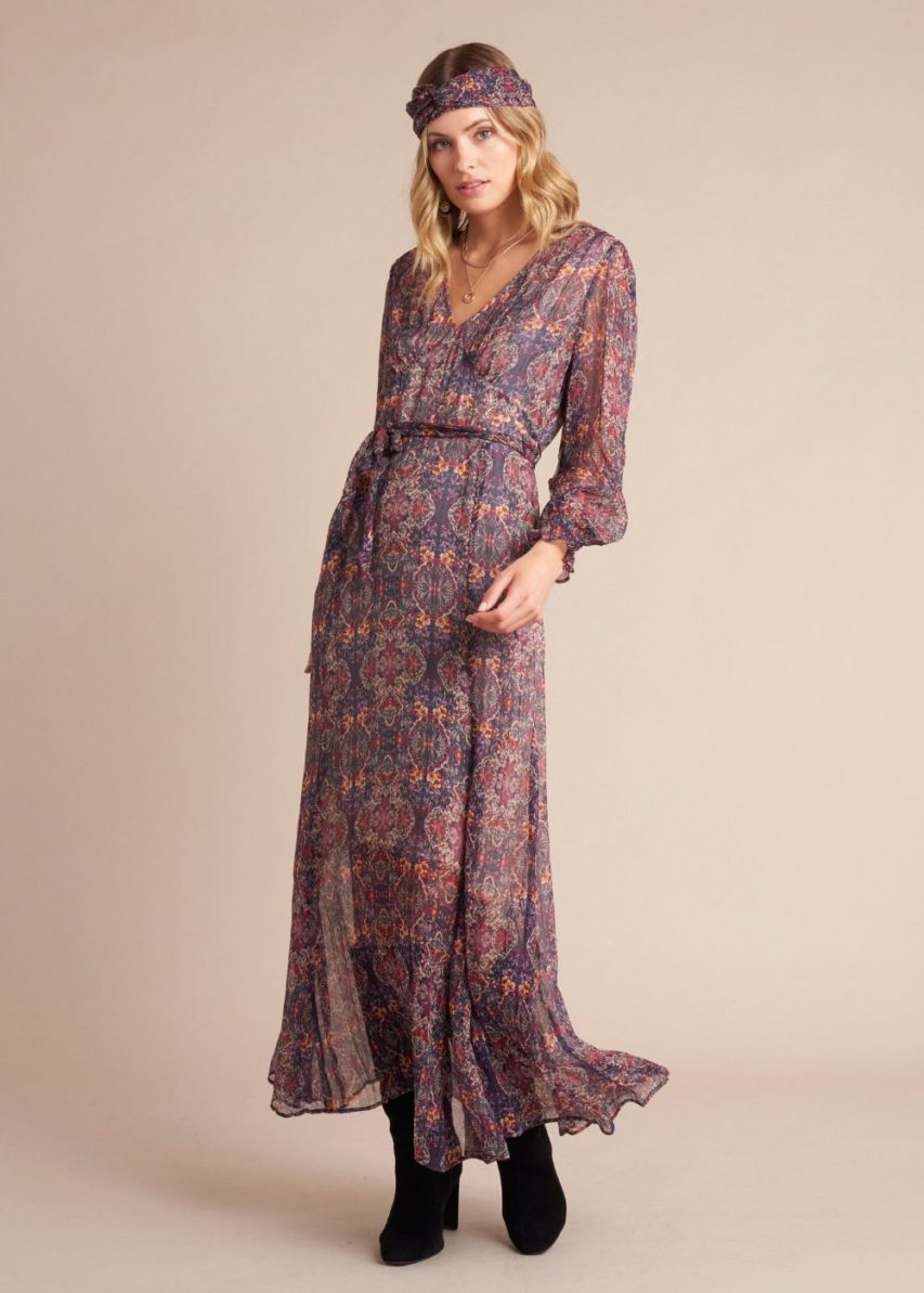 GYSETTE OPHIA MAXI DRESS NAVY WILD NERIU