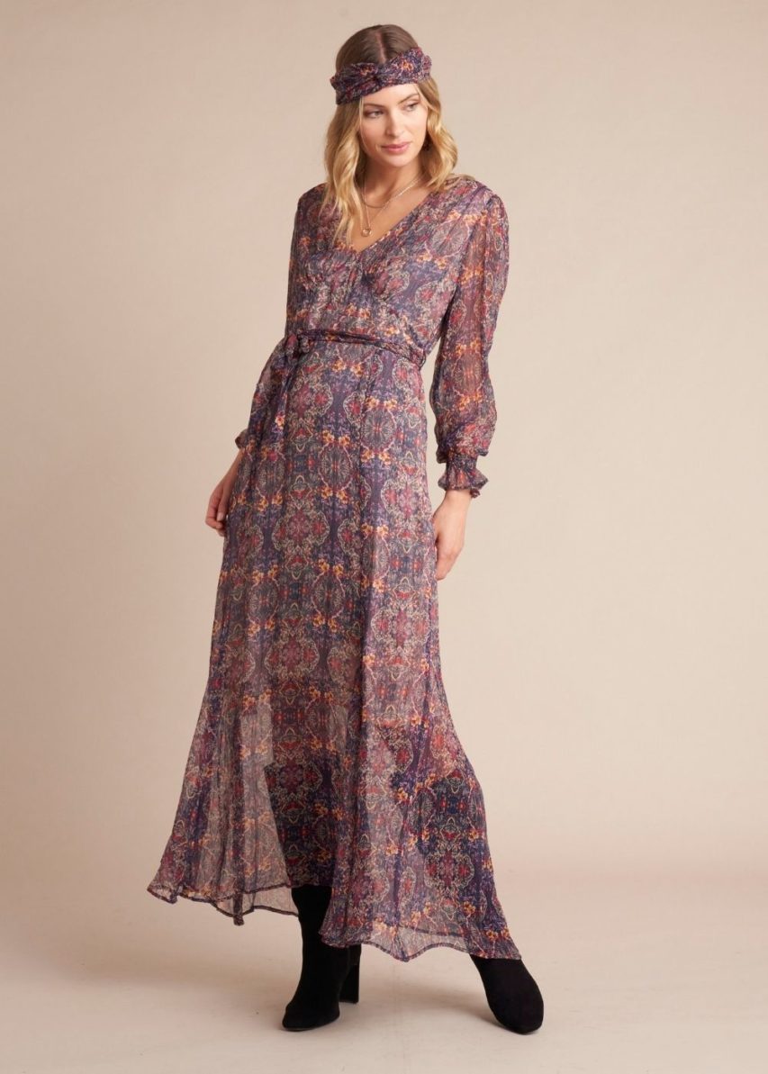 GYSETTE OPHIA MAXI DRESS NAVY WILD NERIU