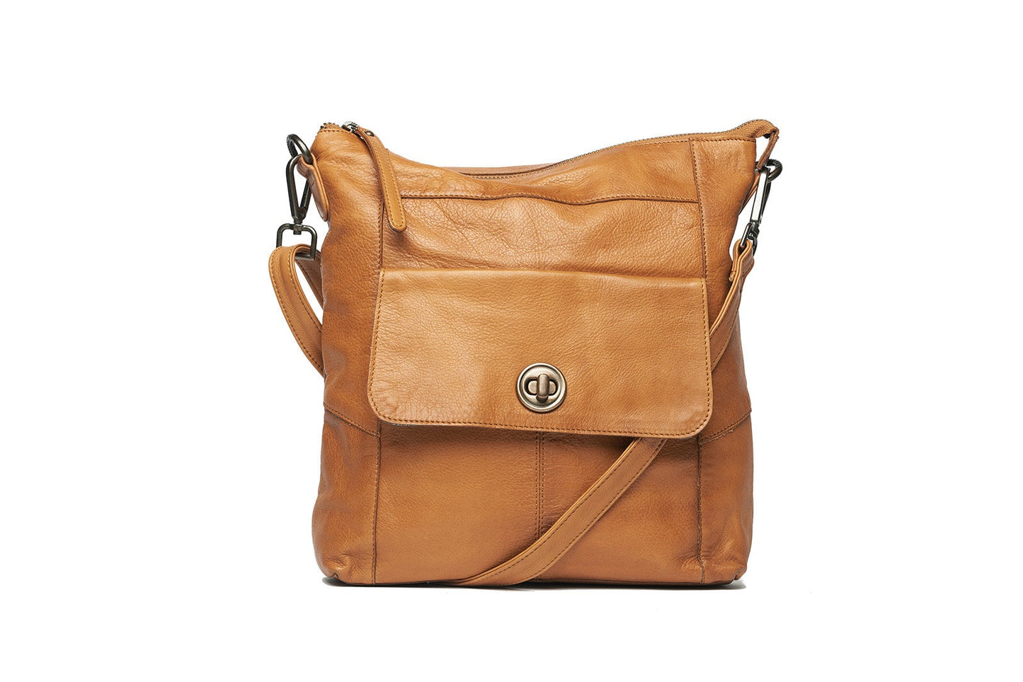 RUGGED HIDE ERIKA CROSS BODY BAG WITH A TWIST LOCK