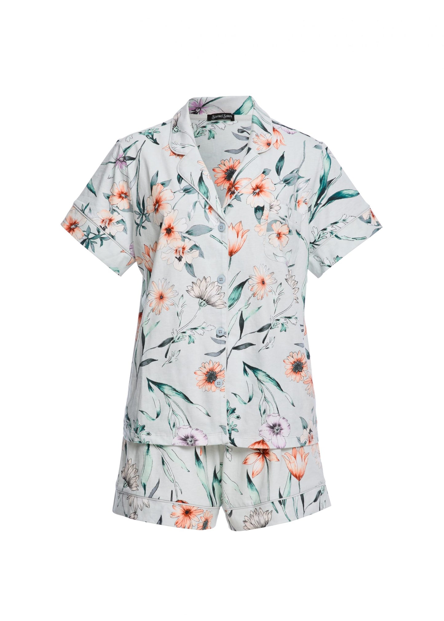 SAINTED SISTERS PRINTED JERSEY S/S PJS WATERCOLOUR FLORAL