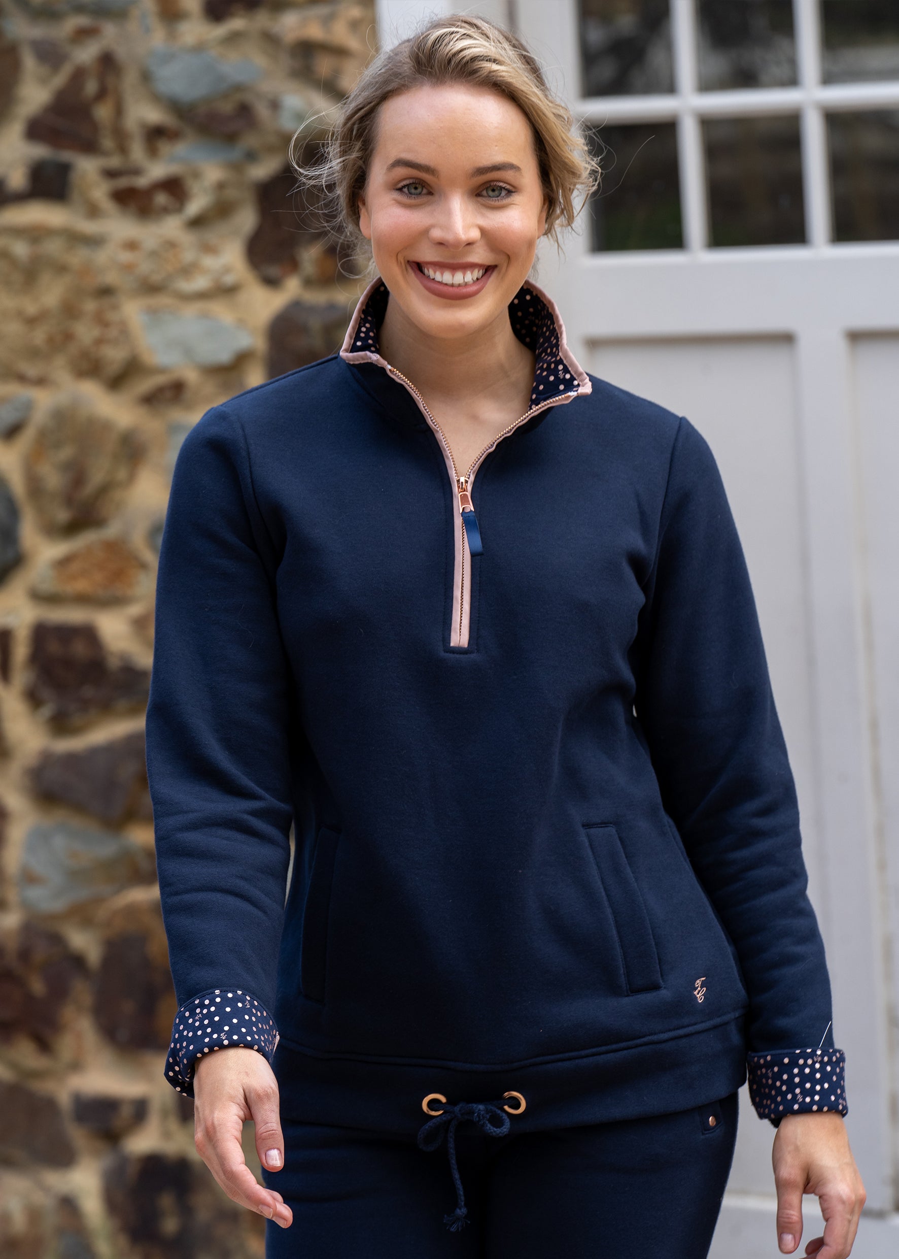 THOMAS COOK CLASSIC QUARTER ZIP RUGBY NAVY