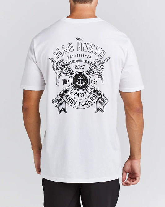 THE MAD HUEYS GET BENT SHORT SLEEVE TEE WHITE