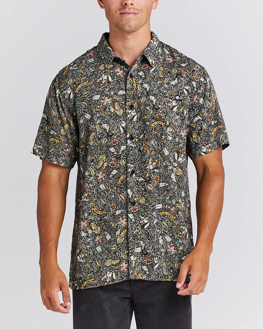 THE MAD HUEYS ITS LIT WOVEN SHIRT CHARCOAL