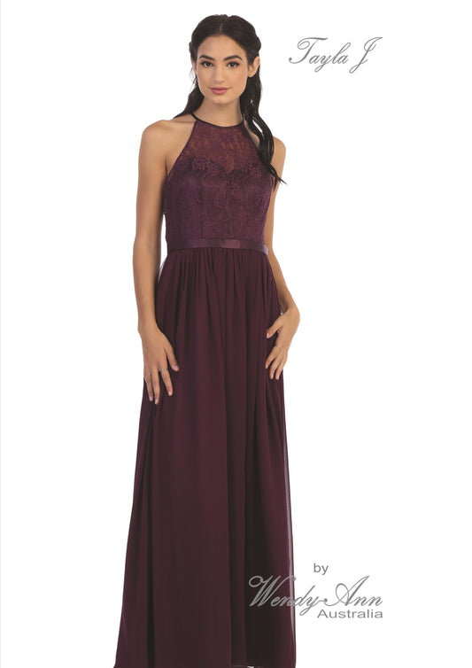 WENDY-ANN TAYLA F KEYHOLE BACK T2123 DRESS PLUM 16